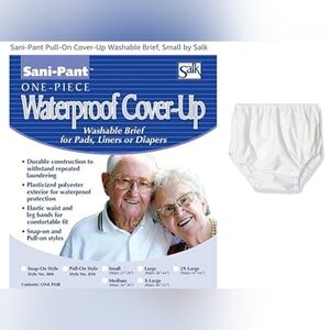 🍎 New SANI-Pant Waterproof Nylon Diaper & Pads Cover-Up Briefs Unisex Women Men